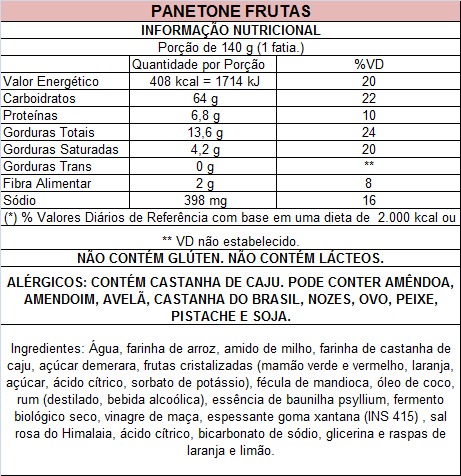 Panetone de Frutas Cristalizadas 700g