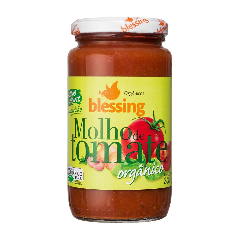 Molho de tomate com manjericão orgânico